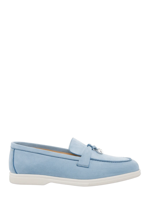 Cesare di Napoli woman blue nubuck loafers for women купить с ценами и фото 166099 - photo 1