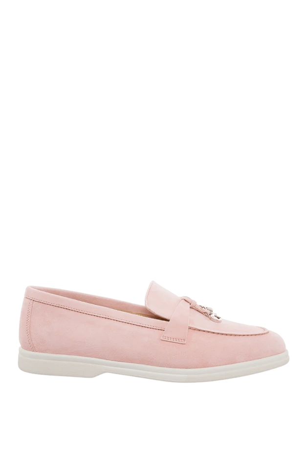 Cesare di Napoli woman pink nubuck loafers for women купить с ценами и фото 166101 - photo 1