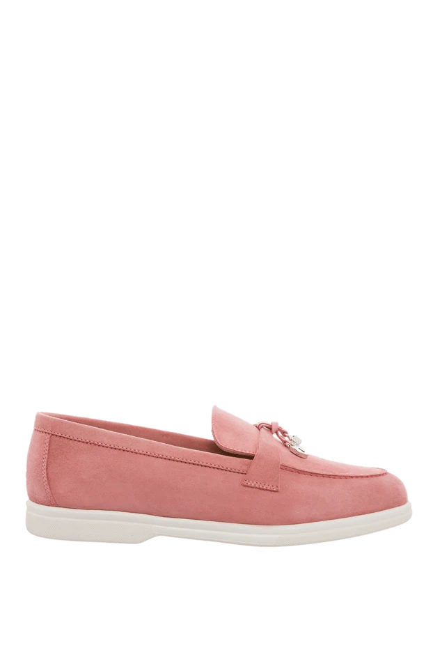 Cesare di Napoli woman pink nubuck loafers for women купить с ценами и фото 166102 - photo 1