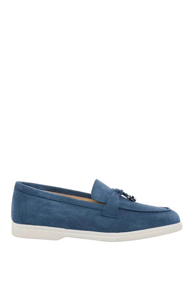 Cesare di Napoli woman blue nubuck loafers for women купить с ценами и фото 166103 - photo 1