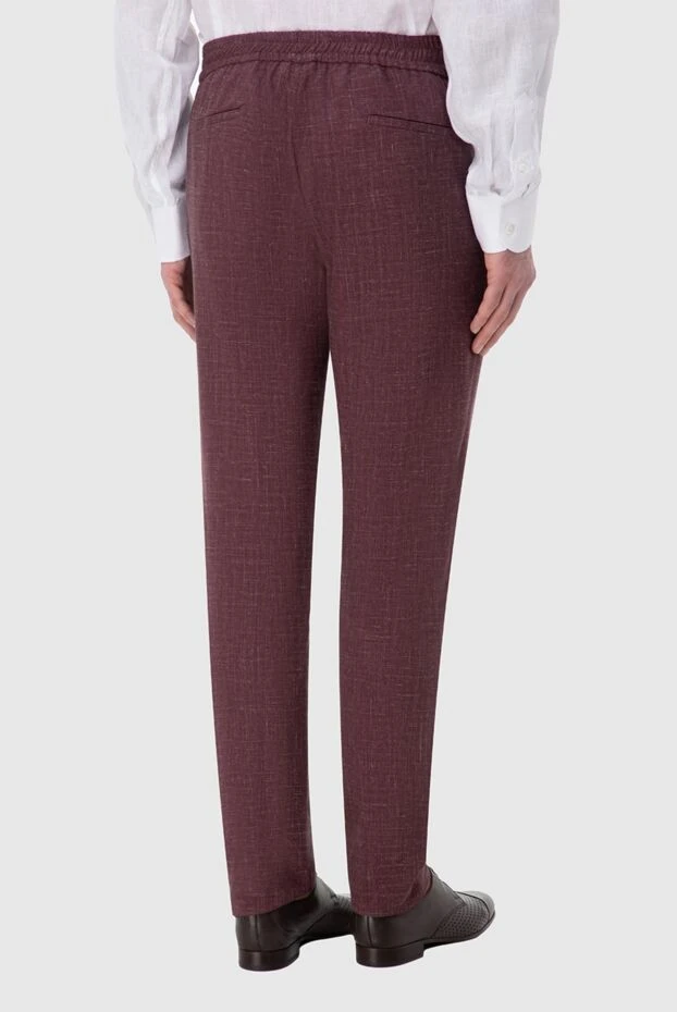 Tombolini man burgundy wool and linen pants for men 166194 - photo 3