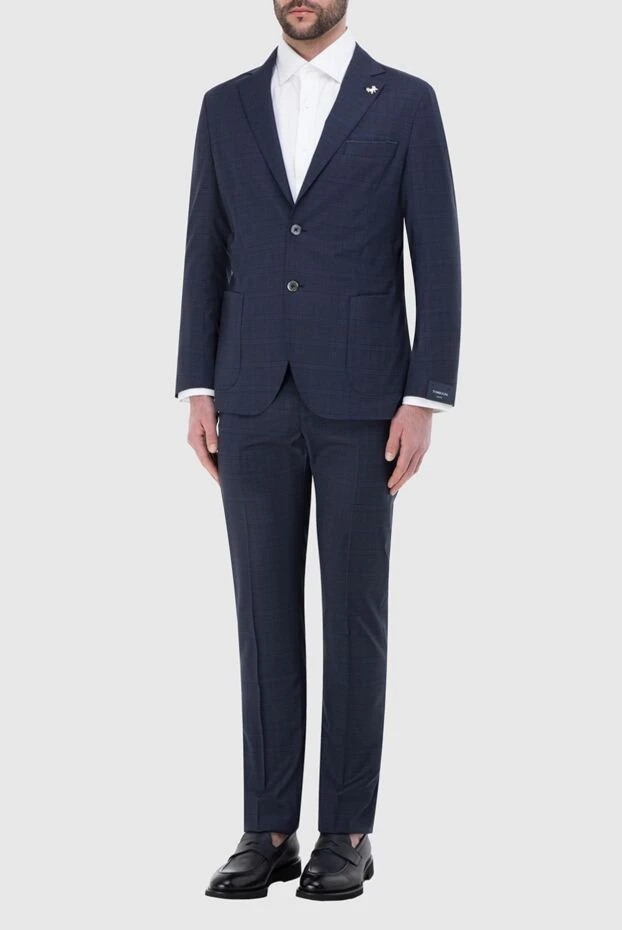 Tombolini man men's suit made of wool, blue купить с ценами и фото 166208 - photo 2