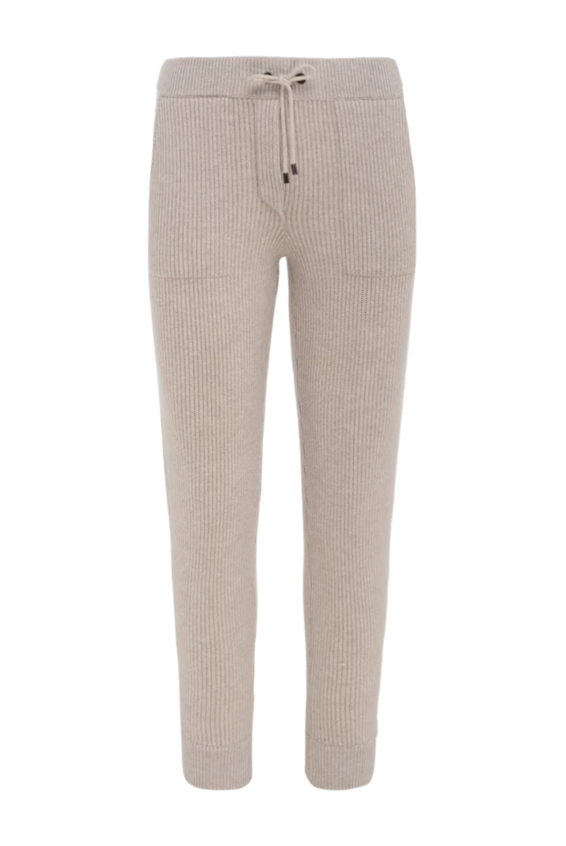 Brunello Cucinelli woman beige wool trousers for women купить с ценами и фото 166237 - photo 1