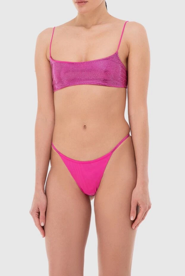 The Andamane үсті жіңішке белдіктері бар, қызғылт түсті жылтыр бикини 166266 - фото 3