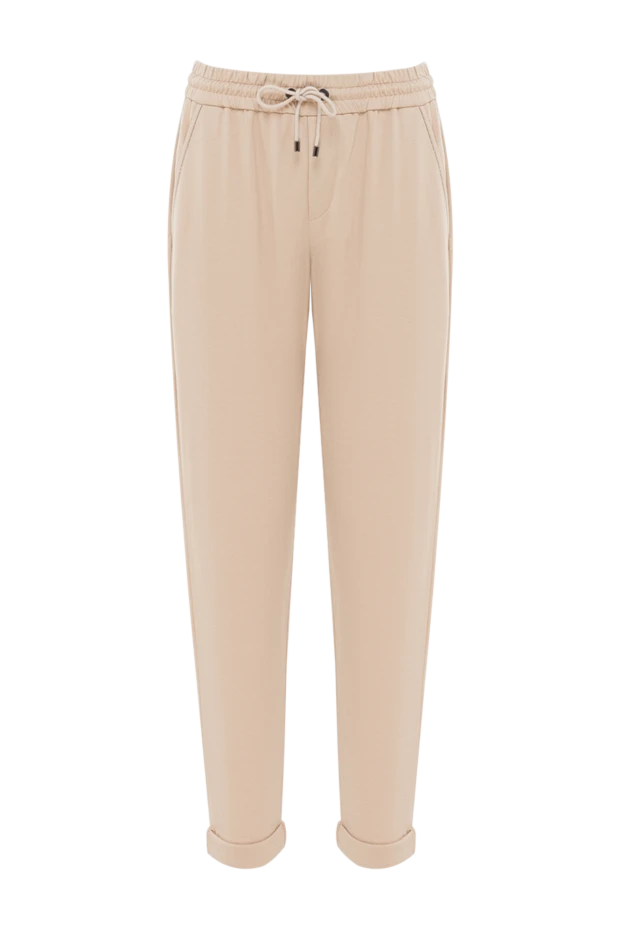 Brunello Cucinelli beige cotton pants for women 166292 - photo 1