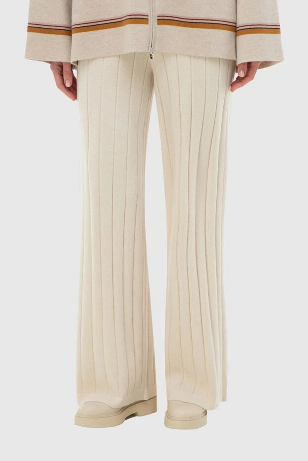 Loro Piana women's cashmere loose-fit beige pants 166311 - photo 3