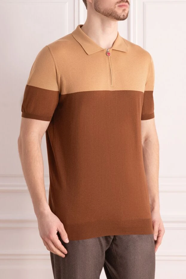 Kiton man cotton polo brown for men 166320 - photo 3