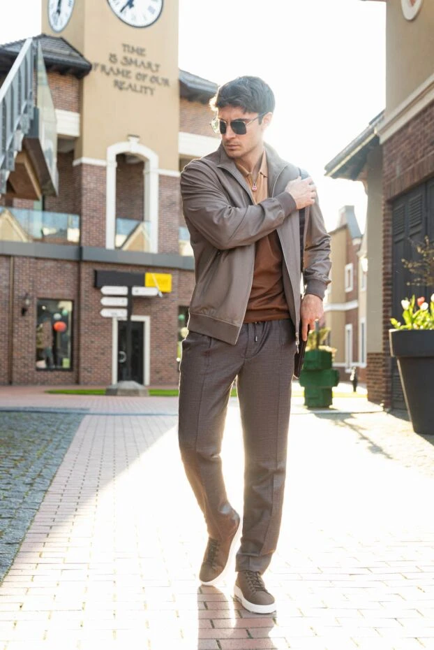 Kiton қоңыр және карамель реңктерінде сыдырмамен тоқылған поло
 166320 - фото 3