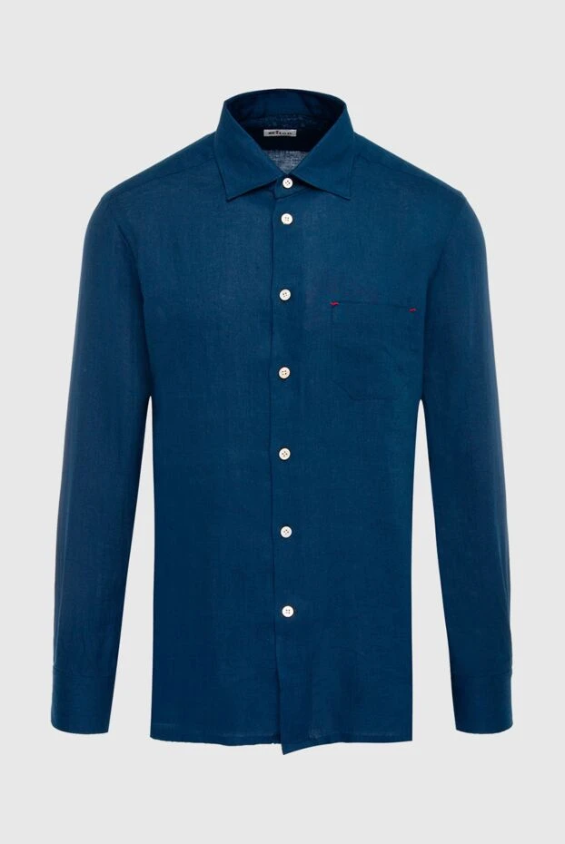 Kiton man men's blue linen shirt 166331 - photo 1