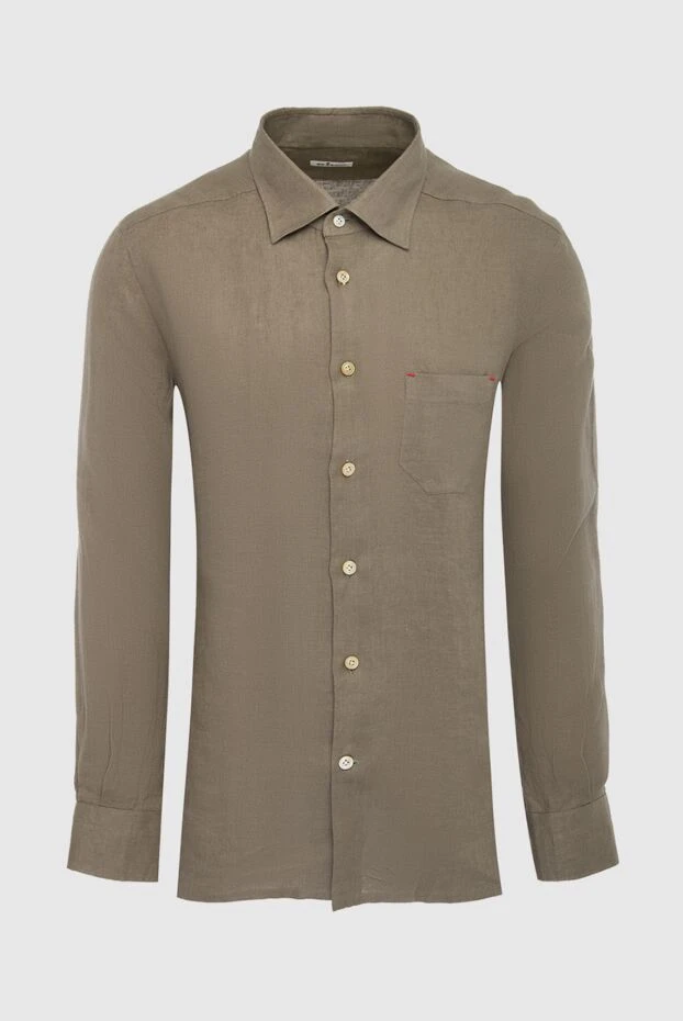 Kiton man men's brown linen shirt 166367 - photo 1