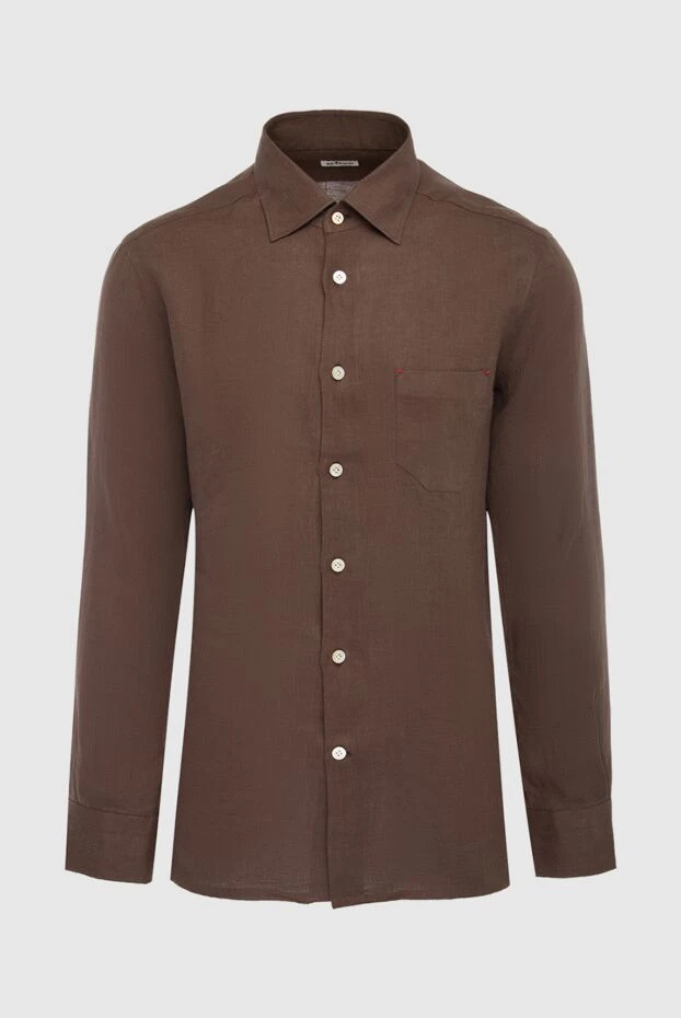 Kiton man men's brown linen shirt 166369 - photo 1