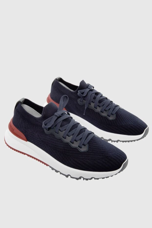 Brunello Cucinelli dark blue knit sneakers with a contrasting sole. 166381 - photo 3