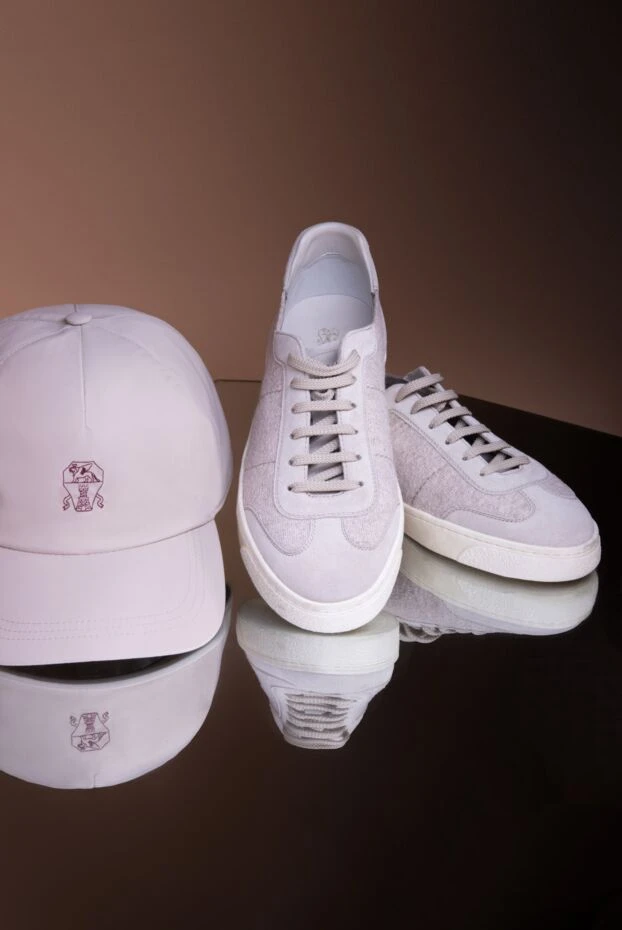 Brunello Cucinelli ерлерге арналған бежевый мақтадан жасалған кроссовкалар 166384 - фото 2