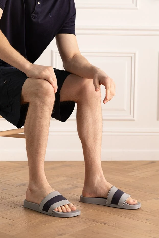 Gray polyurethane slippers for men - photo 2