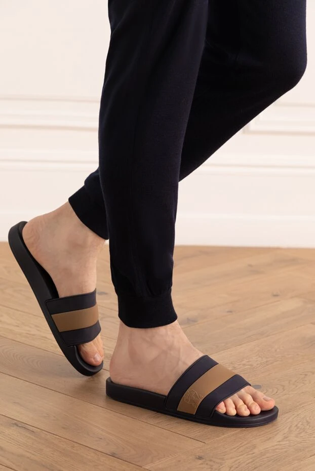 Brunello Cucinelli blue polyurethane slippers for men 166386 - photo 3