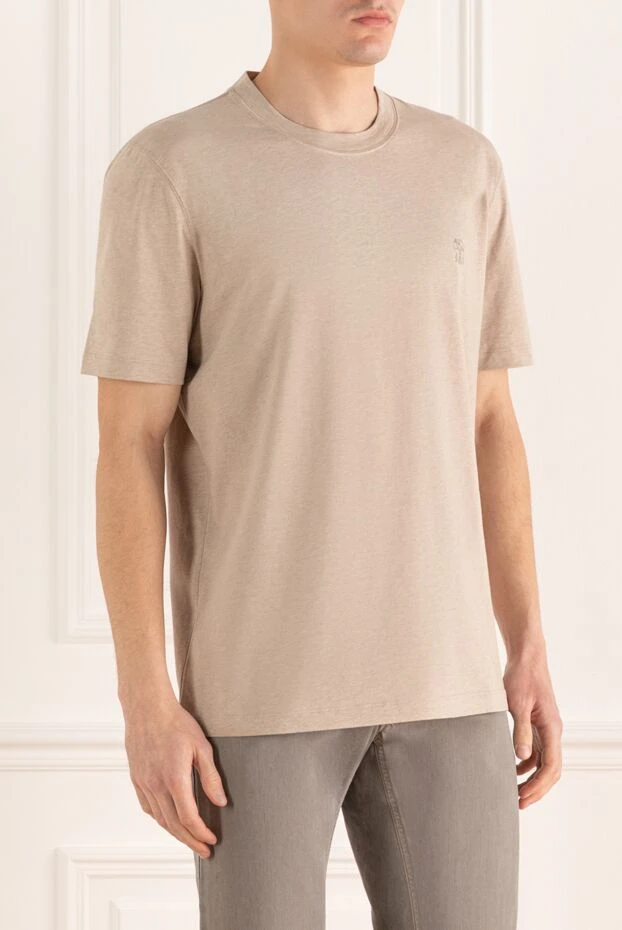 Brunello Cucinelli бренд логотипі бар бейтарап мақта футболка
 166391 - фото 3