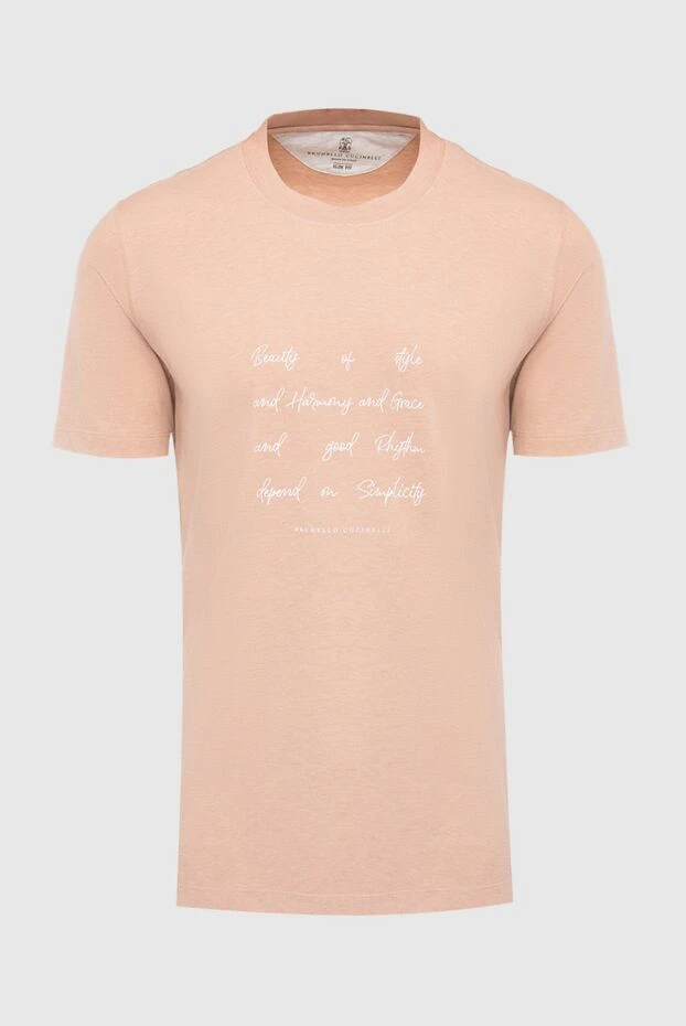 Brunello Cucinelli a soft cotton t-shirt in a sandy shade with a quote 166395 - photo 1