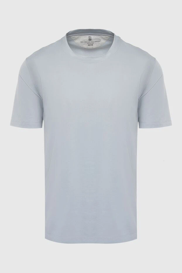 Футболка из эластичного хлопка светло-серого цвета - фото 1