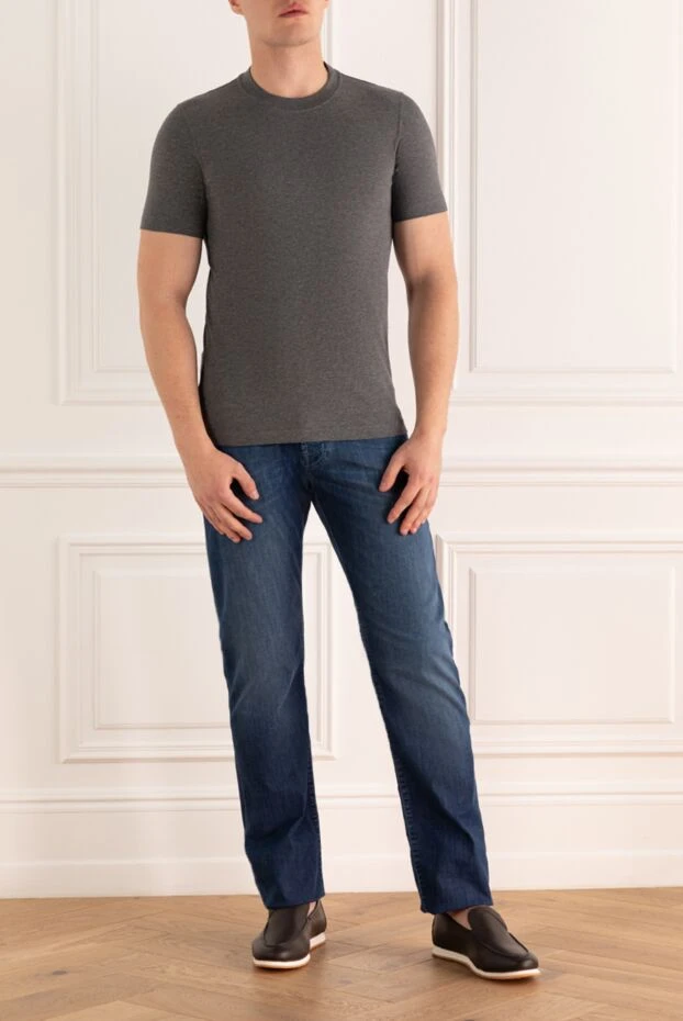 Brunello Cucinelli футболка прилегающего кроя в тёмно-сером оттенке 166400 - фото 2