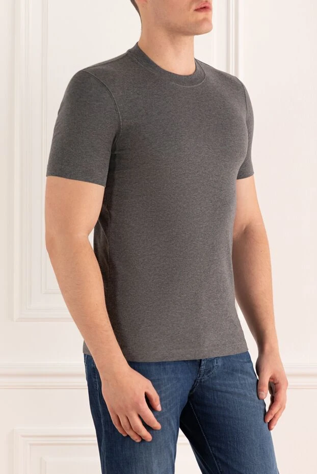 Brunello Cucinelli қою сұр түсті қондырылған футболка 166400 - фото 3