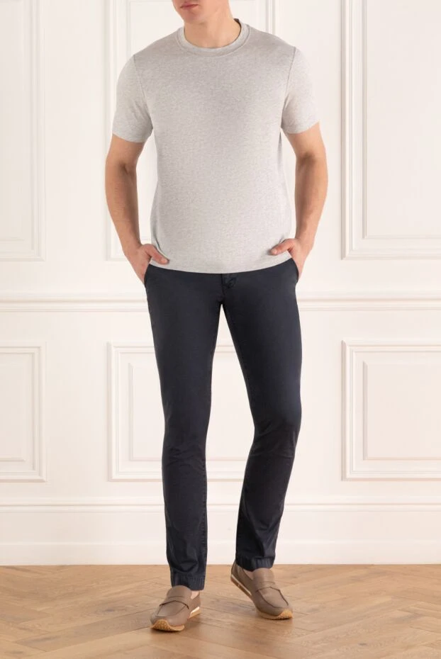 Светло-серая футболка из эластичного хлопкового джерси
 - фото 2