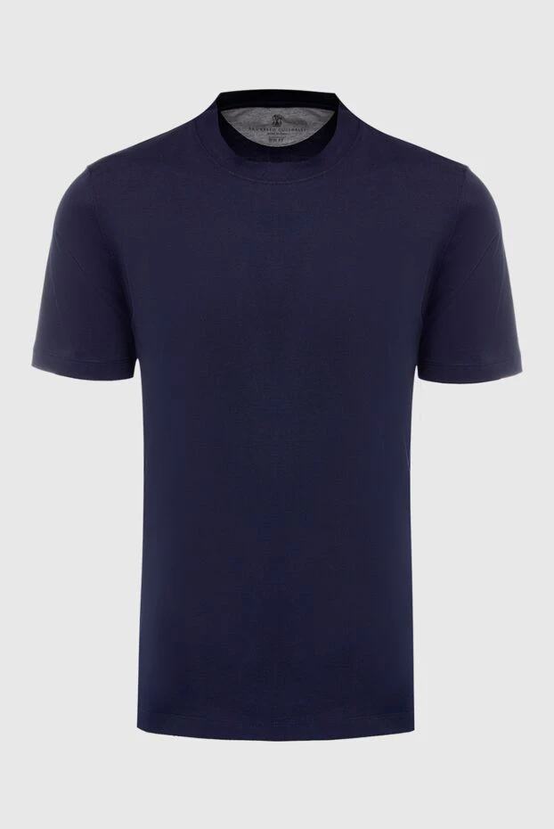 Blue cotton T-shirt for men - photo 1