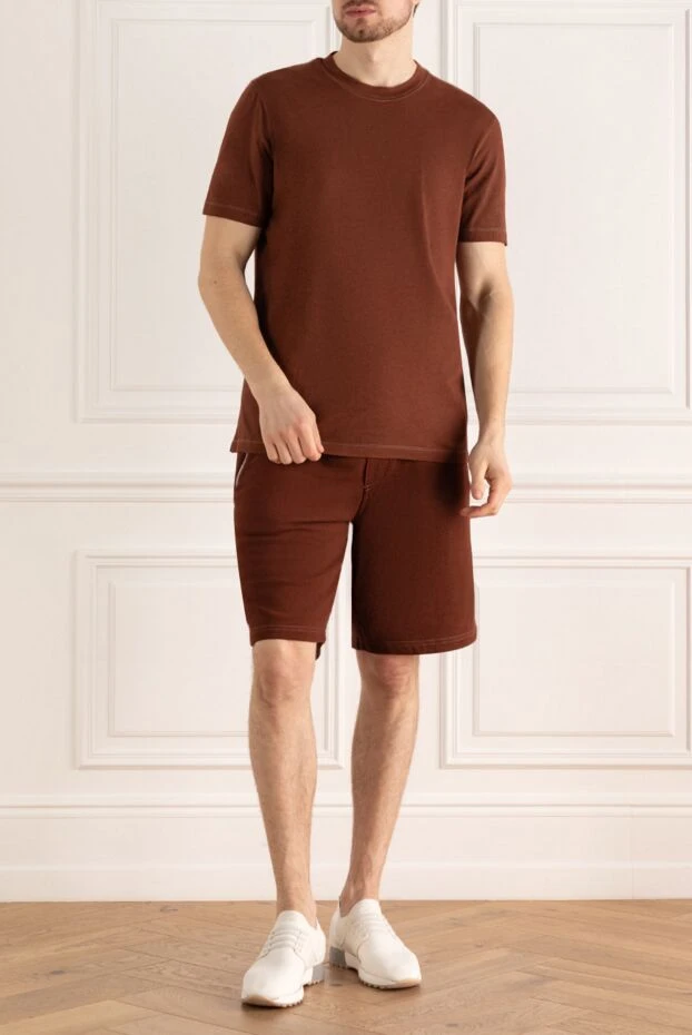 Summer suit with a T-shirt and shorts made of soft knitwear
 - photo 2