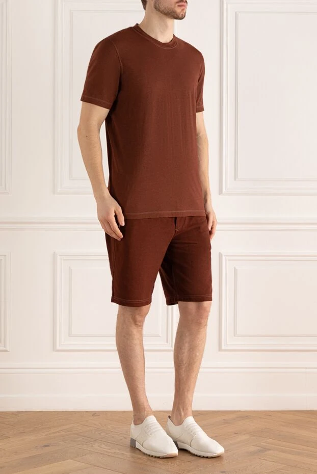 Brunello Cucinelli летний костюм с футболкой и шортами из мягкого трикотажа
 166405 - фото 3