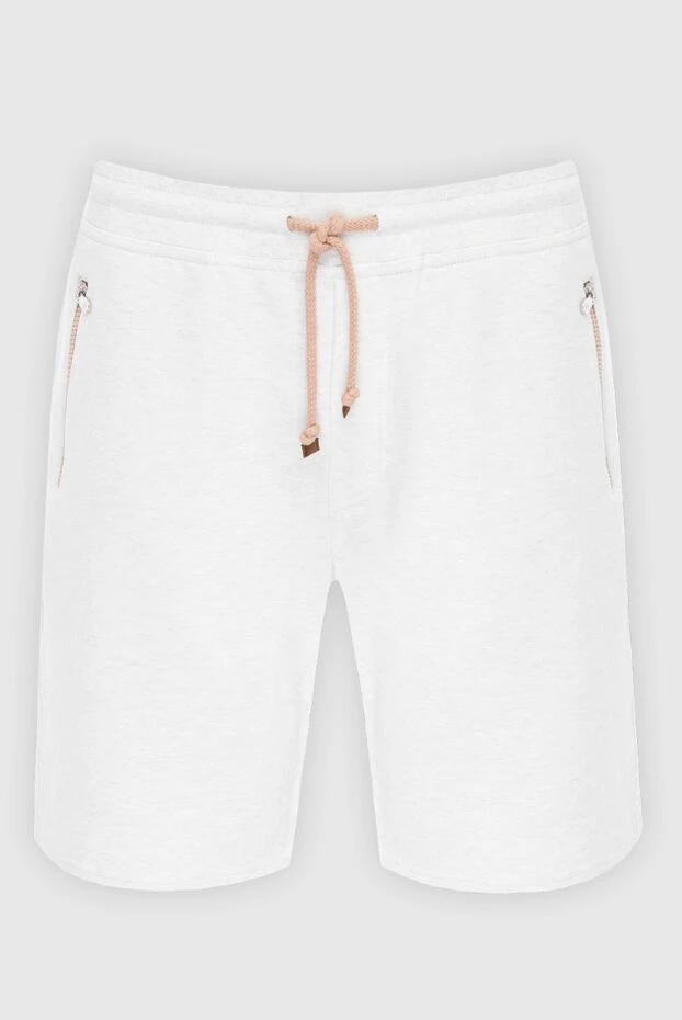 Fashionable white shorts with an elastic waist and zip pockets - photo 1