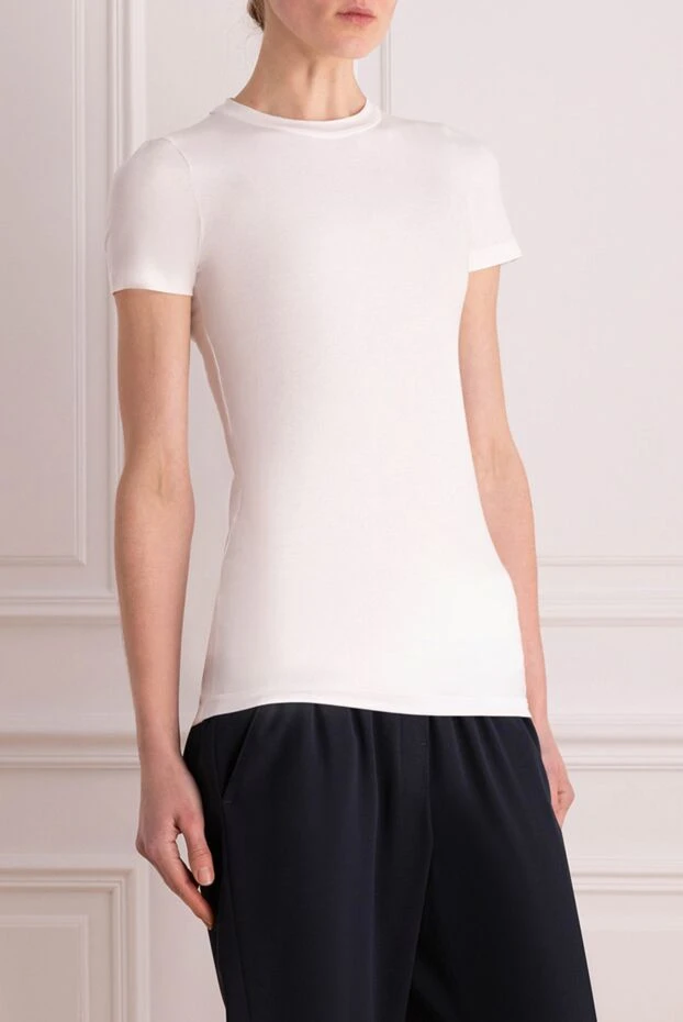 Brunello Cucinelli white stretch cotton crew neck t-shirt 166412 - photo 3