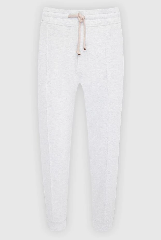 Ашық түсті мақта матадан, етегінде манжеттер бар джерси шалбар
- фото 1