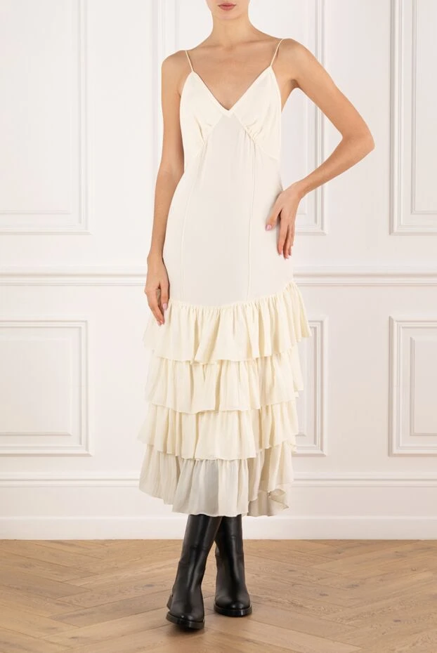 Khaite woman white off-shoulder silk dress 166452 - photo 2