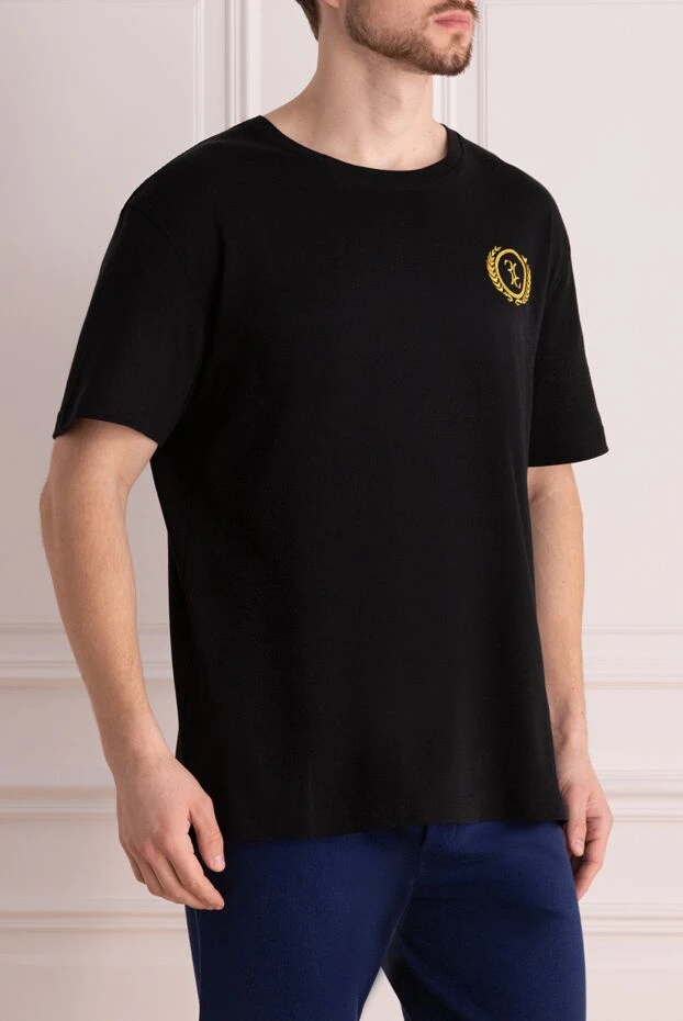 Billionaire минималистичная черная хлопковая футболка с вышивкой в стиле luxury
 166461 - фото 3