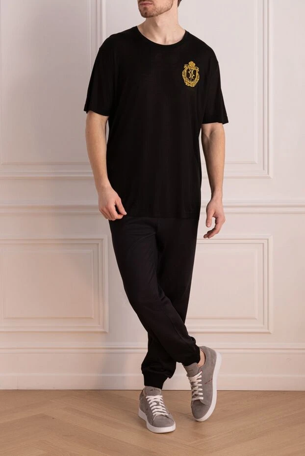 Billionaire man black cotton and elastane t-shirt for men купить с ценами и фото 166470 - photo 2