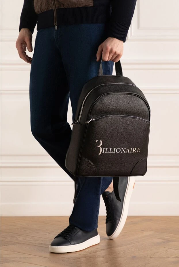 Billionaire man black leather backpack for men купить с ценами и фото 166477 - photo 2