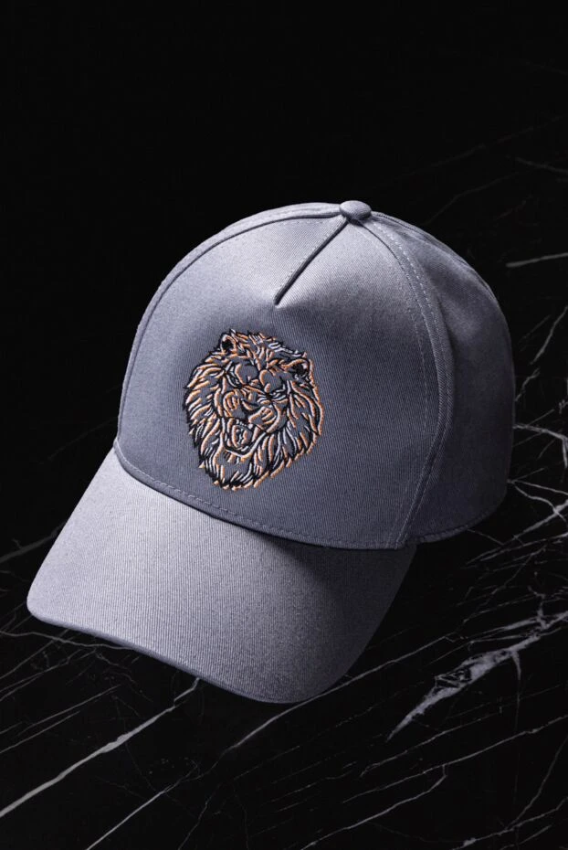 Billionaire кепка из хлопка и кожи серая мужская 166482 - фото 2