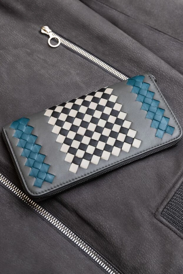 Men's clutch bag made of genuine leather gray - photo 2