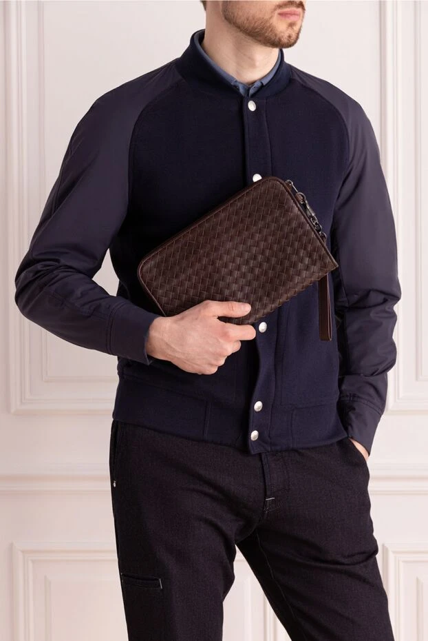 Bottega Veneta man clutch bag human with natural skins brown купить с ценами и фото 166526 - photo 2