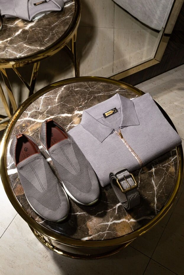 Ерлерге арналған бежевый былғары белбеу - фото 2