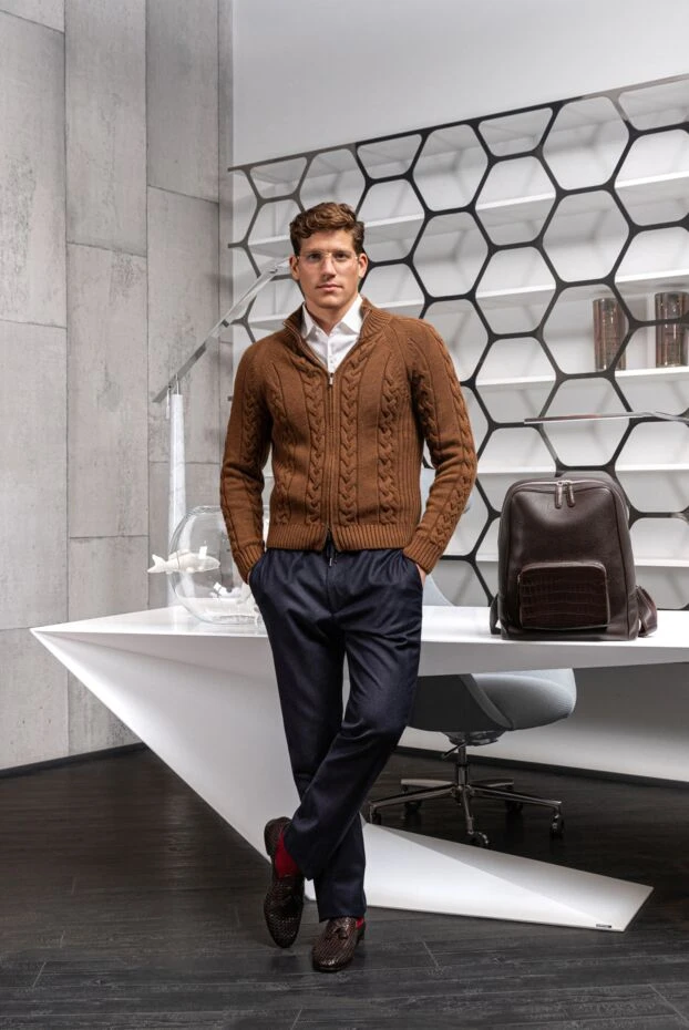 Magnanni мужские кожаные лоферы с кисточками плетение тёмно-коричневые
166552 - фото 2