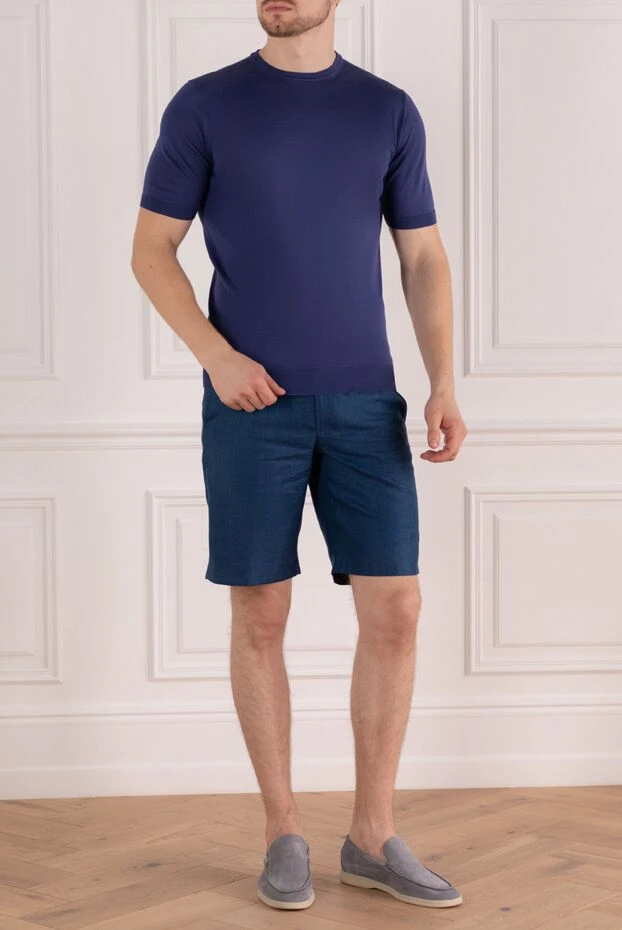 Cesare di Napoli man silk short sleeve jumper purple for men купить с ценами и фото 166569 - photo 2