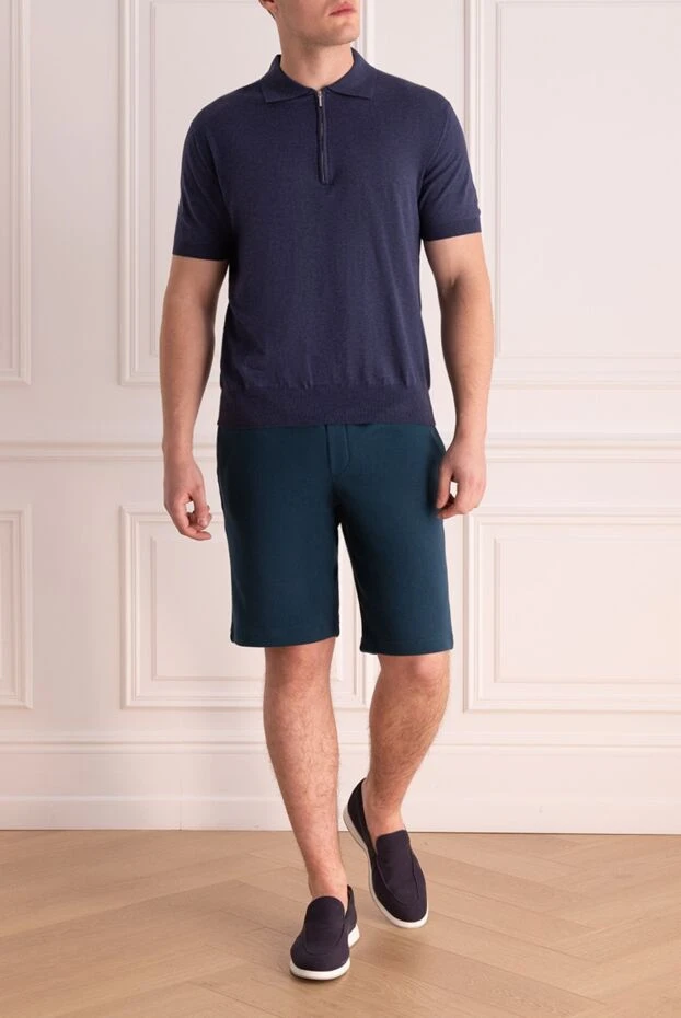 Cesare di Napoli man blue cotton shorts for men купить с ценами и фото 166637 - photo 2