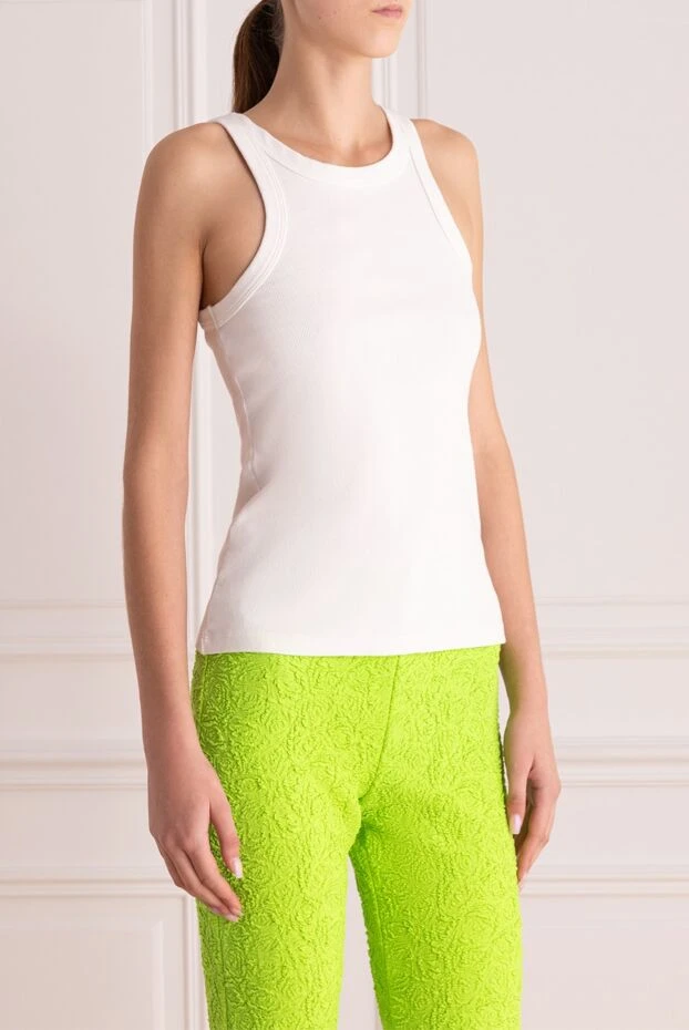 Mother Denim мақта матадан тігілген ақ түсті жеңсіз футболка
 166662 - фото 3