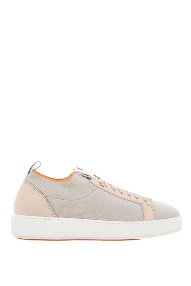 Santoni woman beige leather and textile sneakers for women купить с ценами и фото 166675 - photo 1