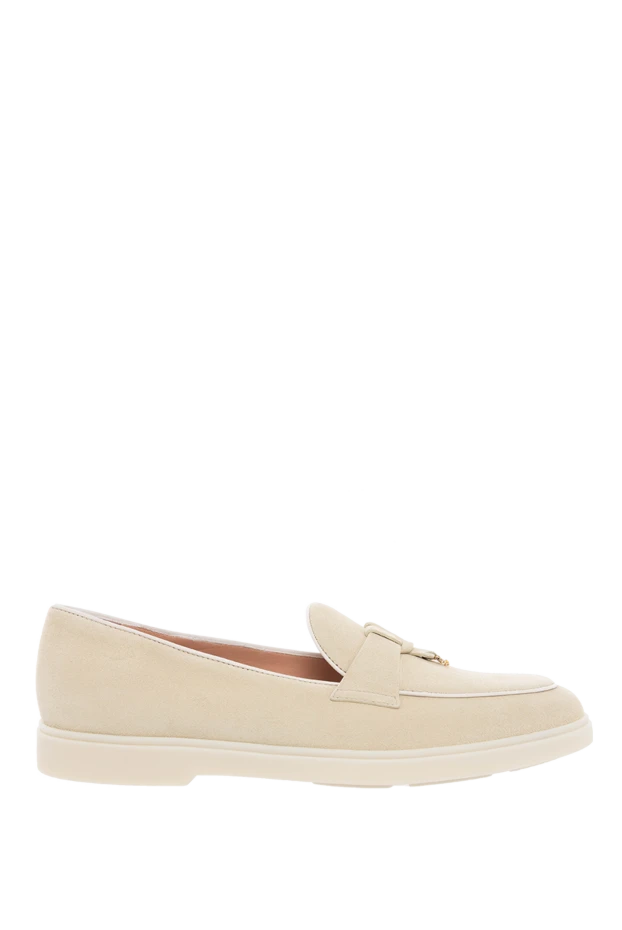 Santoni woman beige leather loafers for women купить с ценами и фото 166681 - photo 1