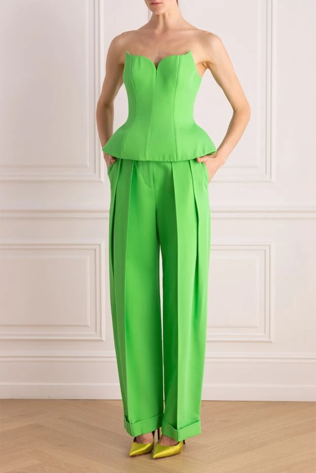 Giuseppe Di Morabito woman green women's trouser suit made of viscose and linen купить с ценами и фото 166711 - photo 2