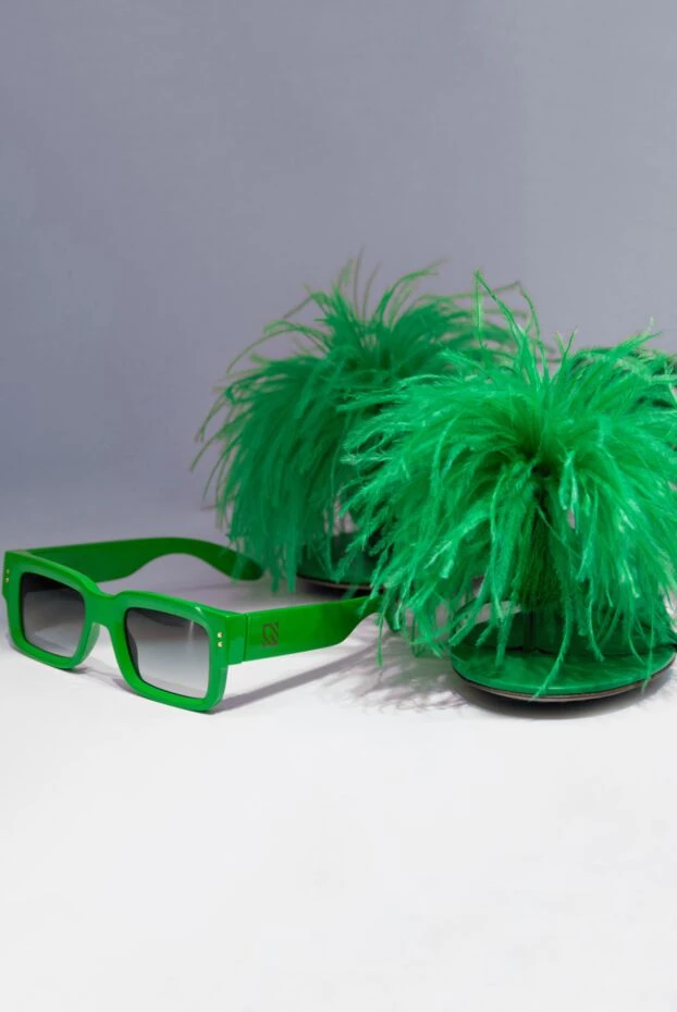 Giuseppe Di Morabito очки для защиты от солнца прямоугольные зеленые женские  166715 - фото 2