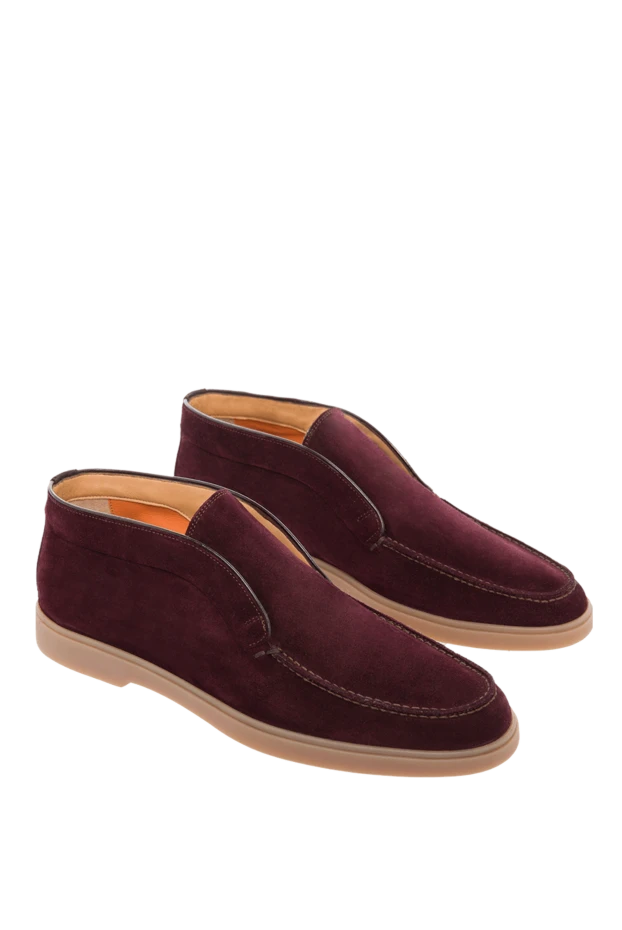 Santoni man nubuck loafers burgundy for men купить с ценами и фото 166734 - photo 2