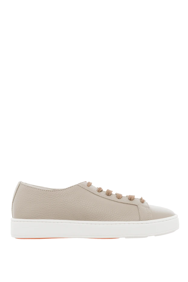 Santoni man beige leather sneakers for men купить с ценами и фото 166745 - photo 1