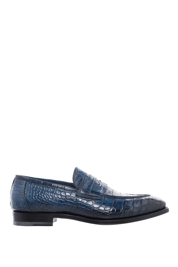 Santoni man blue crocodile leather loafers for men купить с ценами и фото 166756 - photo 1